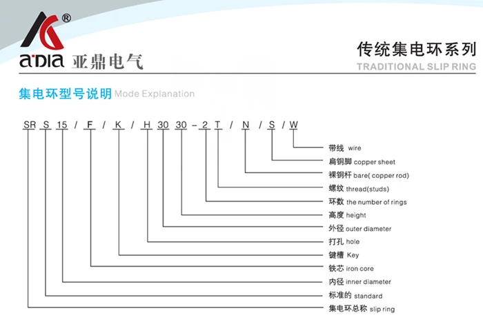 传统碳刷式滑环现货规格
